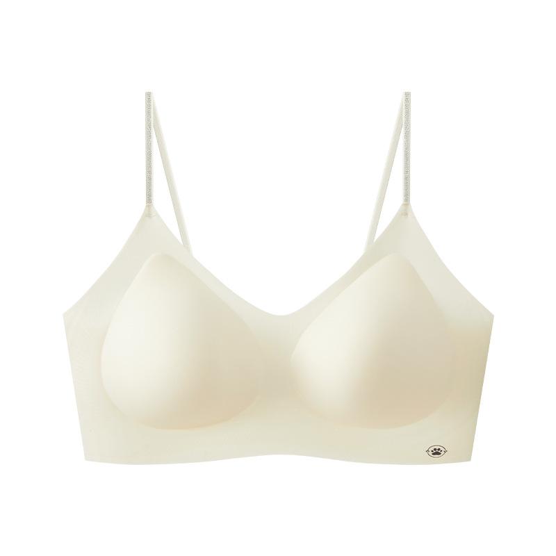 

Female Summer Thin Jelly Strip Soft Support Small Breast Gathers No Underwire Beauty Back Ice Silk No Trace Underwear XL тілесний