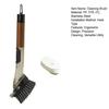 2Pcs/Set Cleaning Brush with Durable Bristles Ergonomic Handle Hard Bristle Head Multifunctional Kitchen BBQ Cleaner