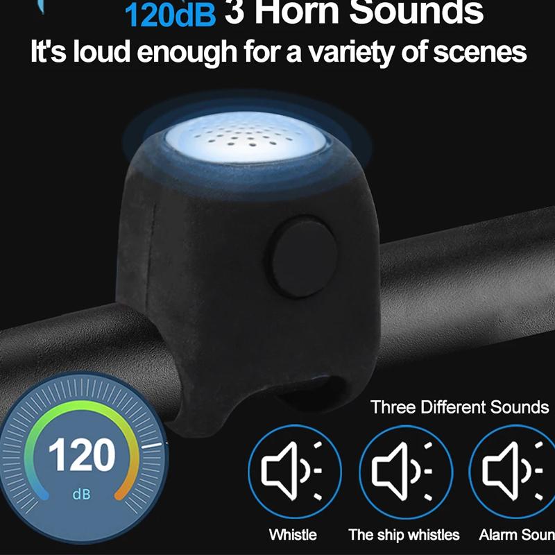 Road Cycling Handlebar Bells Loud Bell for Safe Riding Electric Bicycle Bell Bike Horn 3 Sound Mode Motorcycle Warning Horn