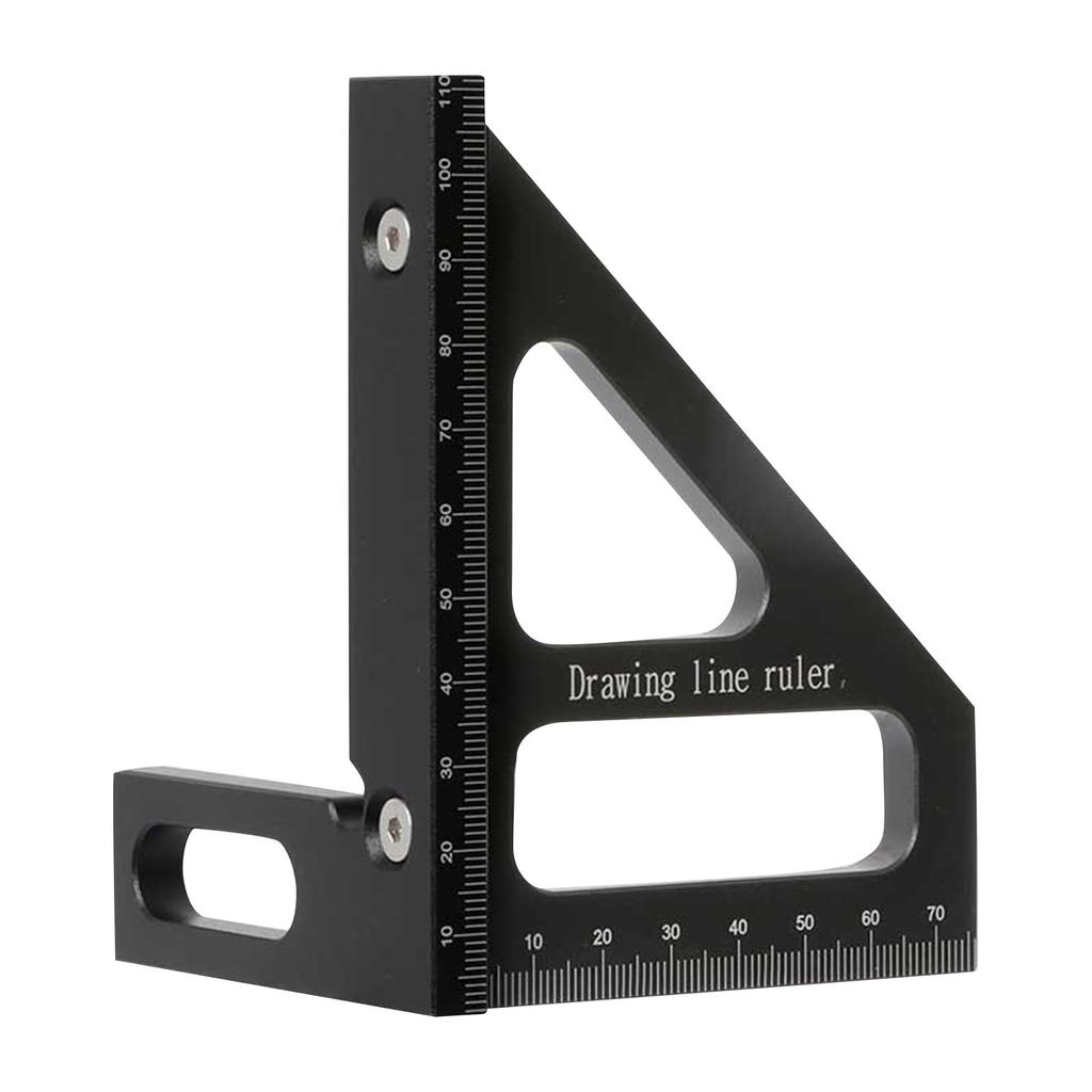 Woodworking 45 ° Ruler, 90 ° Ruler, Line Drawing Ruler, Metric Scale, Multifunctional Right Angle Ruler, Aluminum Alloy Woodworking Tool