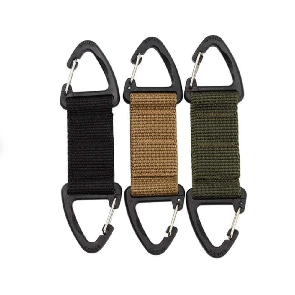Double-headed Camping Carabiner Rotatable Backpack Key Hook Webbing Belt Buckle  Backpack