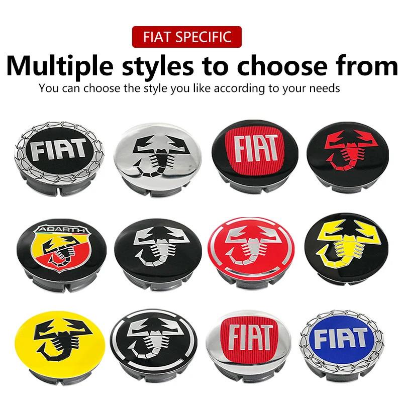 4pcs 3D 50mm logo car emblem Wheel Center Hub Cap auto Rim refit dust-proof badge covers emblem accessories For FIAT Abarth