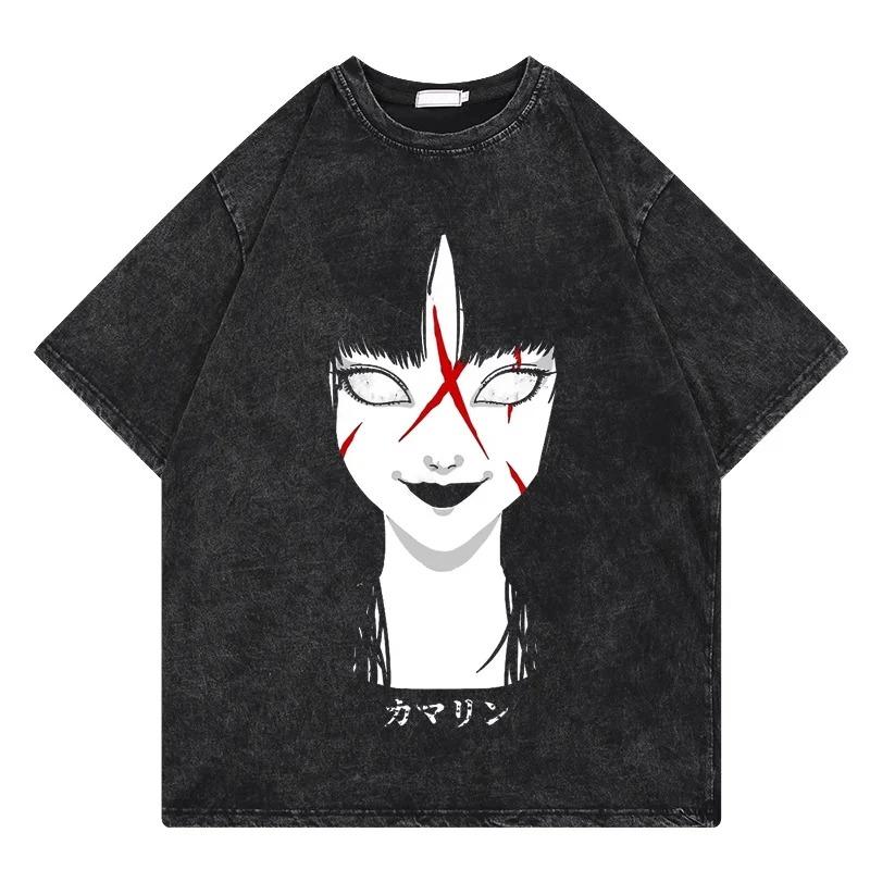 American Street Retro Washed T-Shirt - Loose Oversized Fit 2026 Tee for Men Women Vintage Casual Streetwear Y2K