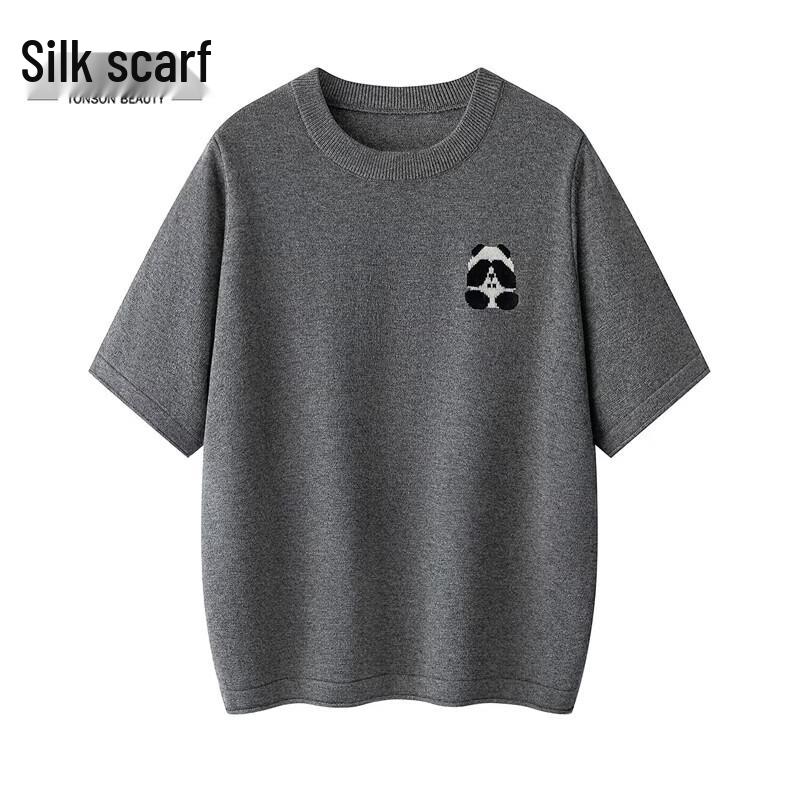 Women s 2026 Spring Round Neck Slim Fit Short Sleeve Knit Top One Size