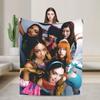 Katseye Kpop Knitted Blankets Fleece Sophia Lara Megan Ultra-Soft Throw Blankets for Car Sofa Couch Bedspread