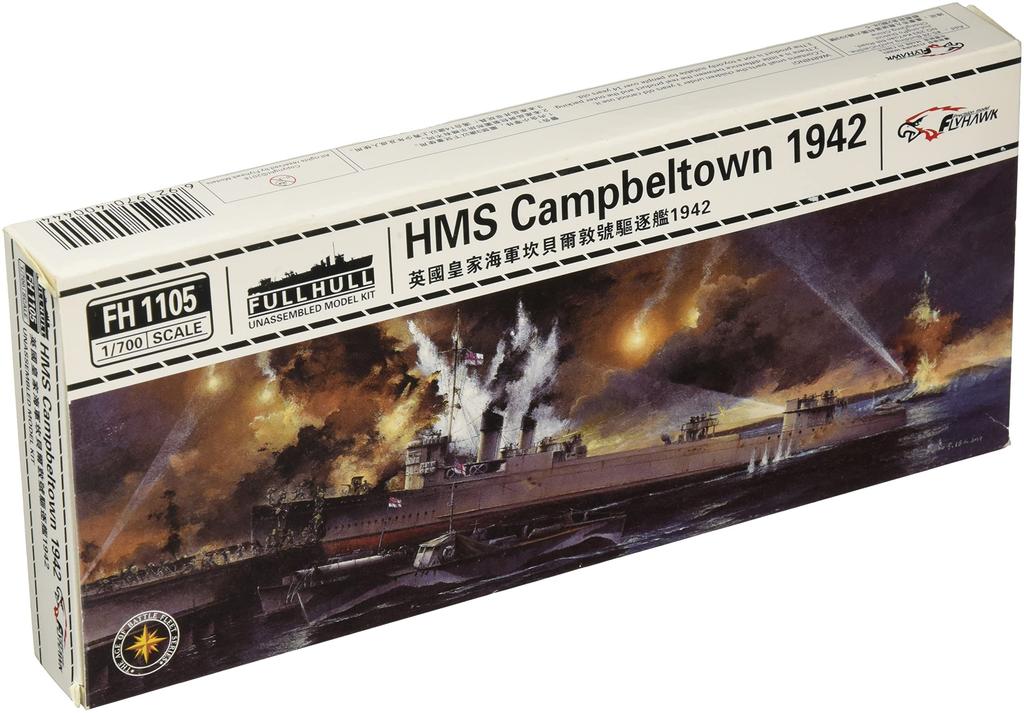 Flyhawk Models Royal Navy HMS Campbeltown 1942 Standard Edition Plastic Model FLYFH1105 1/700