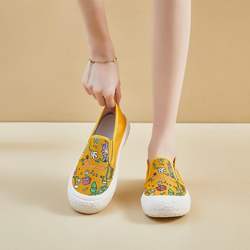 Summer new versatile women's shoes lazy one pedal lightweight thick-soled non-slip muffin shoes cloth shoes women