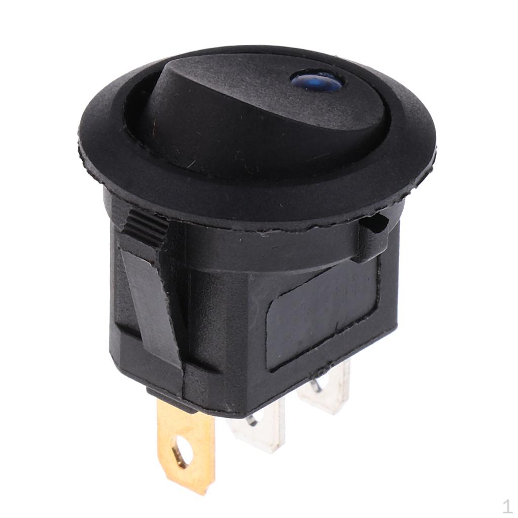 

12V 20A Автомобильный светодиодный точечный светильник, кулисный круглый переключатель, синий