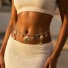 Multi-pendant Starfish Waist Chain Shell Beads Belly Chain Imitation Pearl Body Chain  Ladies