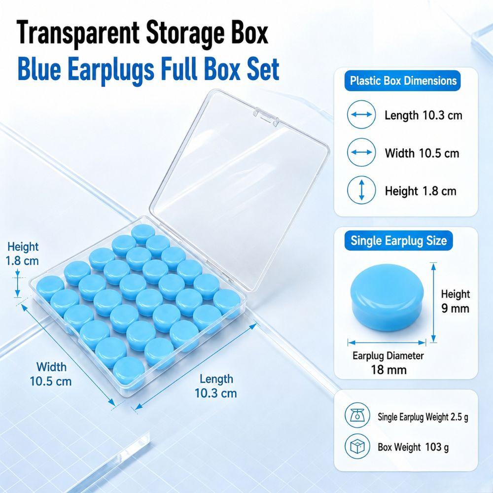 30Pcs Flexible Noise Reduction Earplugs Silicone Sound Insulation Earplug  for Sleeping Swimming