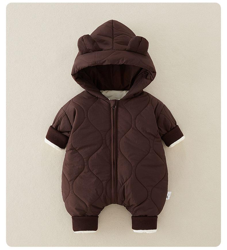 Class A Baby Autumn & Winter Quilted Jumpsuit - Warm Cotton-Padded Newborn Crawling Suit