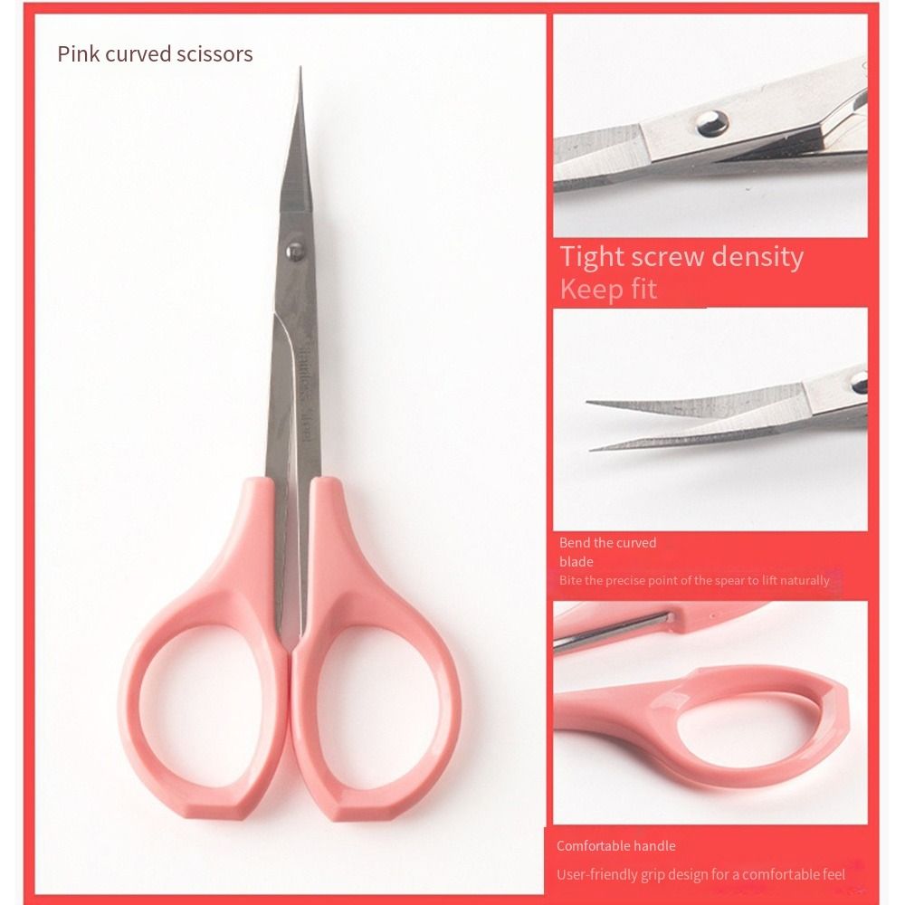 Stainless Steel Straight Curved Tip Scissors Multifunctional Round Head Nose Hair Scissors  Salon