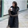 Herbst Winter Kapuzen Damen Daunen Baumwolle Jacke Weste Taillenlänge Über dem Knie Mode Verdickt Damen Weste
