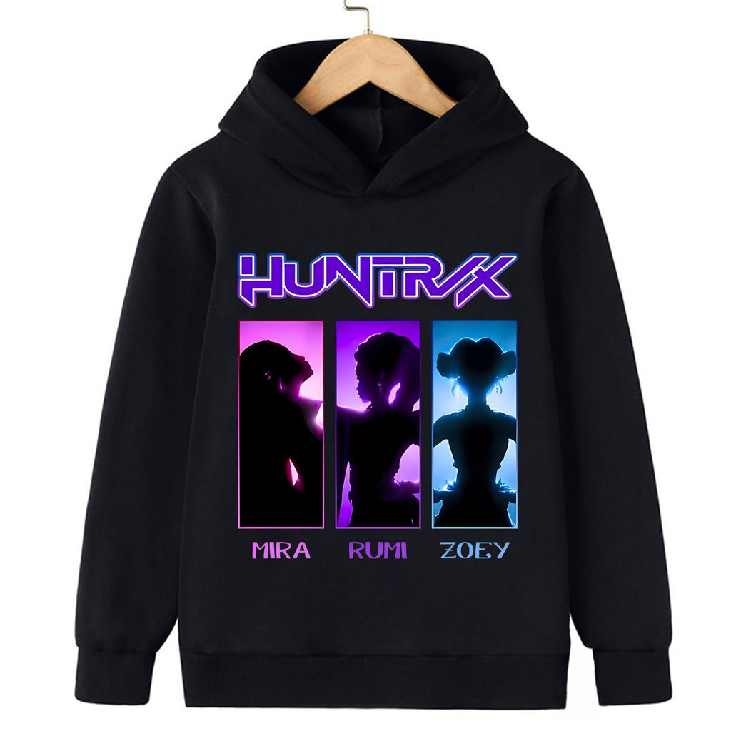 Fall and winter Kpop demon hunter children's hooded sweatshirt cute Kpop demon hunter tiger top Harajuku boys and girls