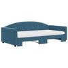 VidaXL Lit de jour avec lit gigogne et matelas bleu 100x200 cm velours 3197331