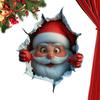 Santa Claus Wall Sticker Santa Claus Breaking Through The Wall Effect Wall Sticker Christmas Wall Decals For Living Room