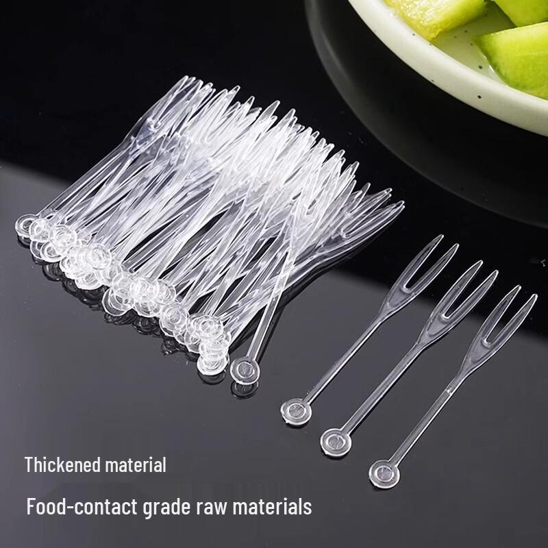 ZISIZ Disposable Plastic Fruit and Cake Forks