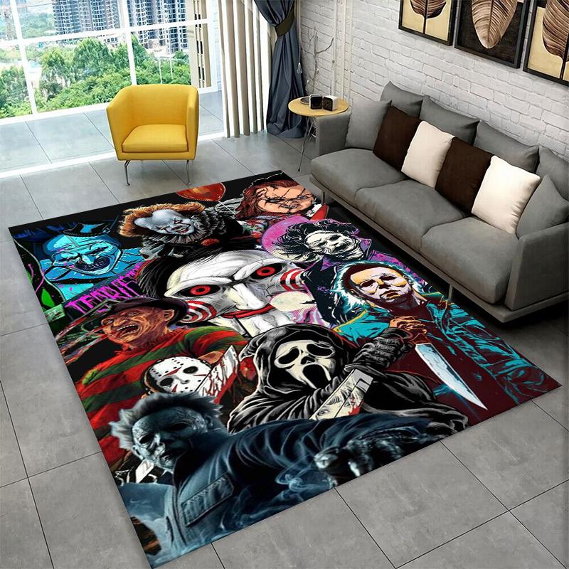 Horrorfilm-Charakter Chucky S-Scream Cartoon Teppich für Spielzimmer Schlafzimmer Wohnzimmer Sofa Heimdekoration, Teppich rutschfest