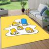 The Simpsons Flannel Pattern Square Carpet,Area Rug,Carpet Rug for Living Room Bedroom Sofa Playroom Decor,Non-slip Floor Mat