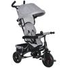 6-in-1 Children's Tricycle, Push Bar, Canopy, Harness, Storage Basket, 1-5 Years, Grey