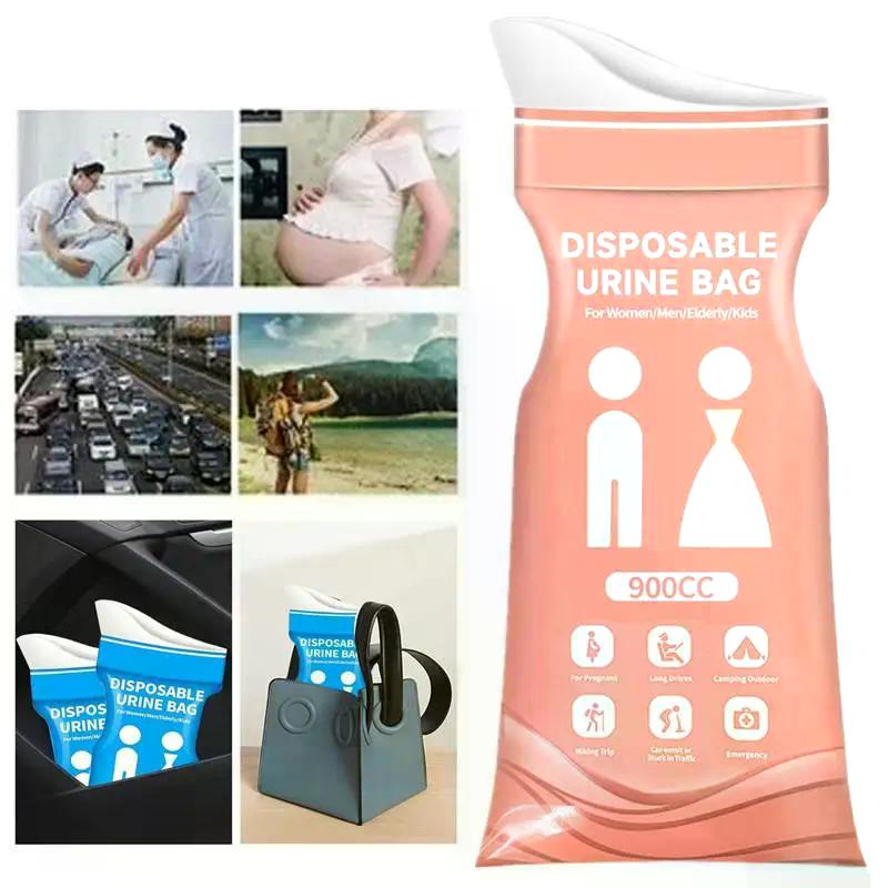 5 Pcs Outdoor Emergency Urine Bags 900ml Disposable Travel Mobile Toilet Portable Urinal Bag For Female Baby Male Vomiting Bag