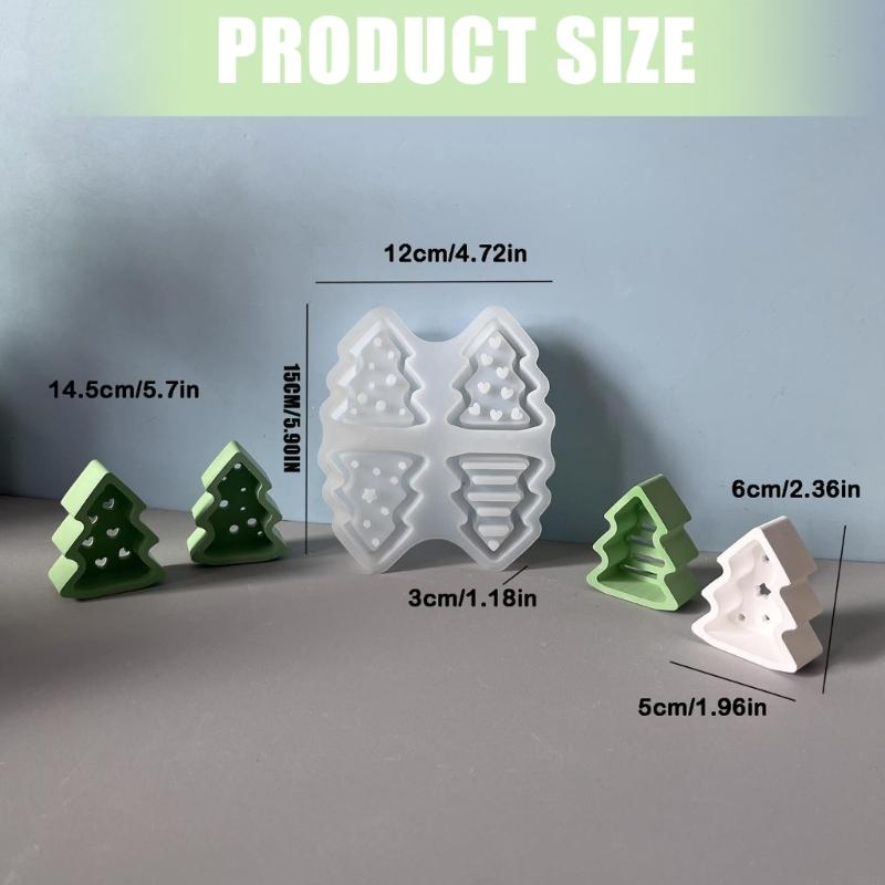 4 Cavities Christmas Tree Silicone Mold Silicone Mould For Epoxy Resin