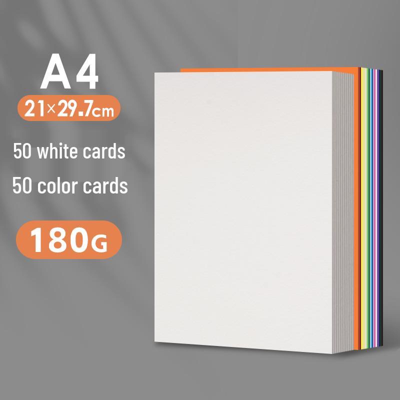 A4 White Cardstock, Black & Colored Paper, Thickened for DIY Kindergarten Crafts & Projects, A3/A4 Size.