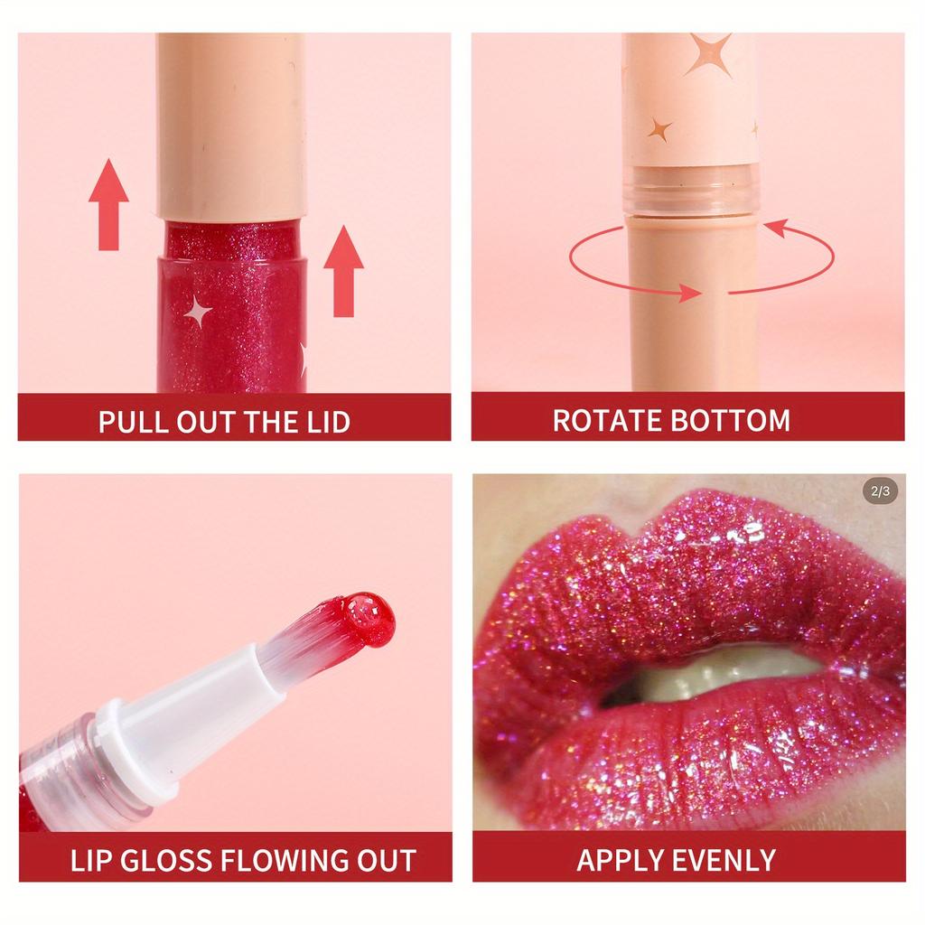 Swivel Pearlescent Lip Gloss Pencil Soft Brush Highly Pigmented Glitter Lip Nectar Doodle Lip Pearlescent Lip Glaze Lip Oil Lip Balm Lip Makeup