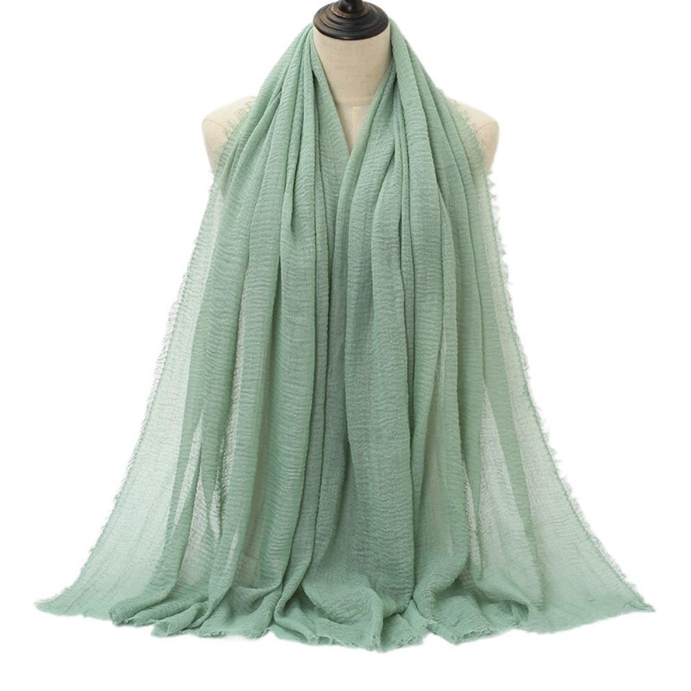 

10 Colors Crinkle Hijab Scarf Cotton Linen Ripple Hijab Women Scarves Veil Scarf Shawl 04