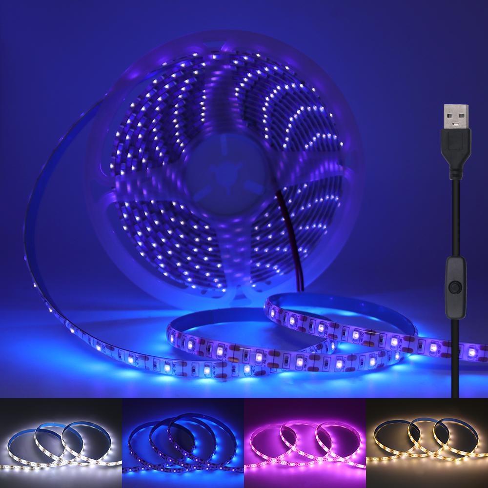 DC 5V USB LED Strips Light 60LEDs/m 2835 Flexible TV Background Lighting Tape Home Decor Lamp 0.5M 1M 2M 3M 4M 5M IP21/IP65