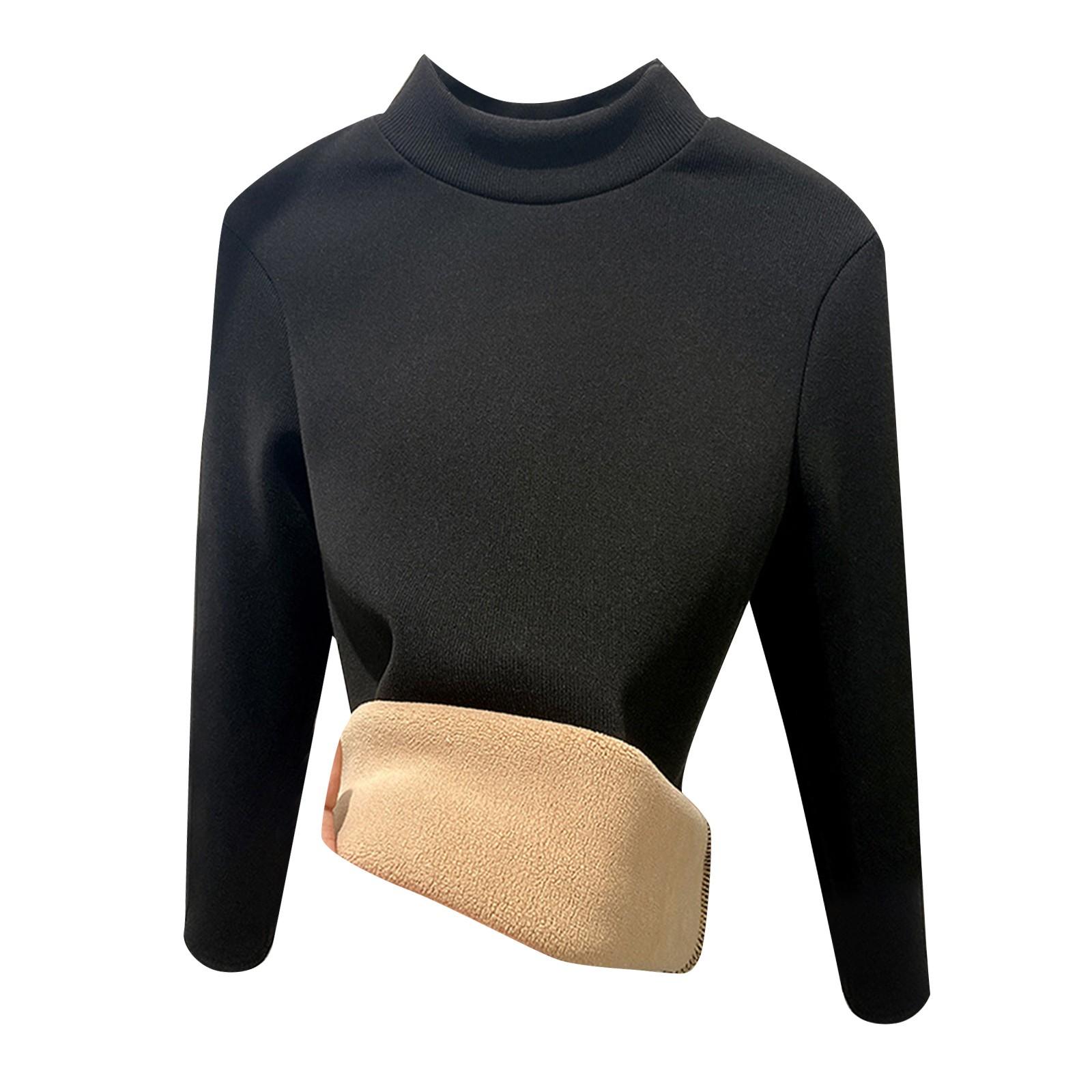 

Женская однотонная однотонная футболка с полувысоким воротом, облегающая, согревающая, с длинным рукавом XL чёрный