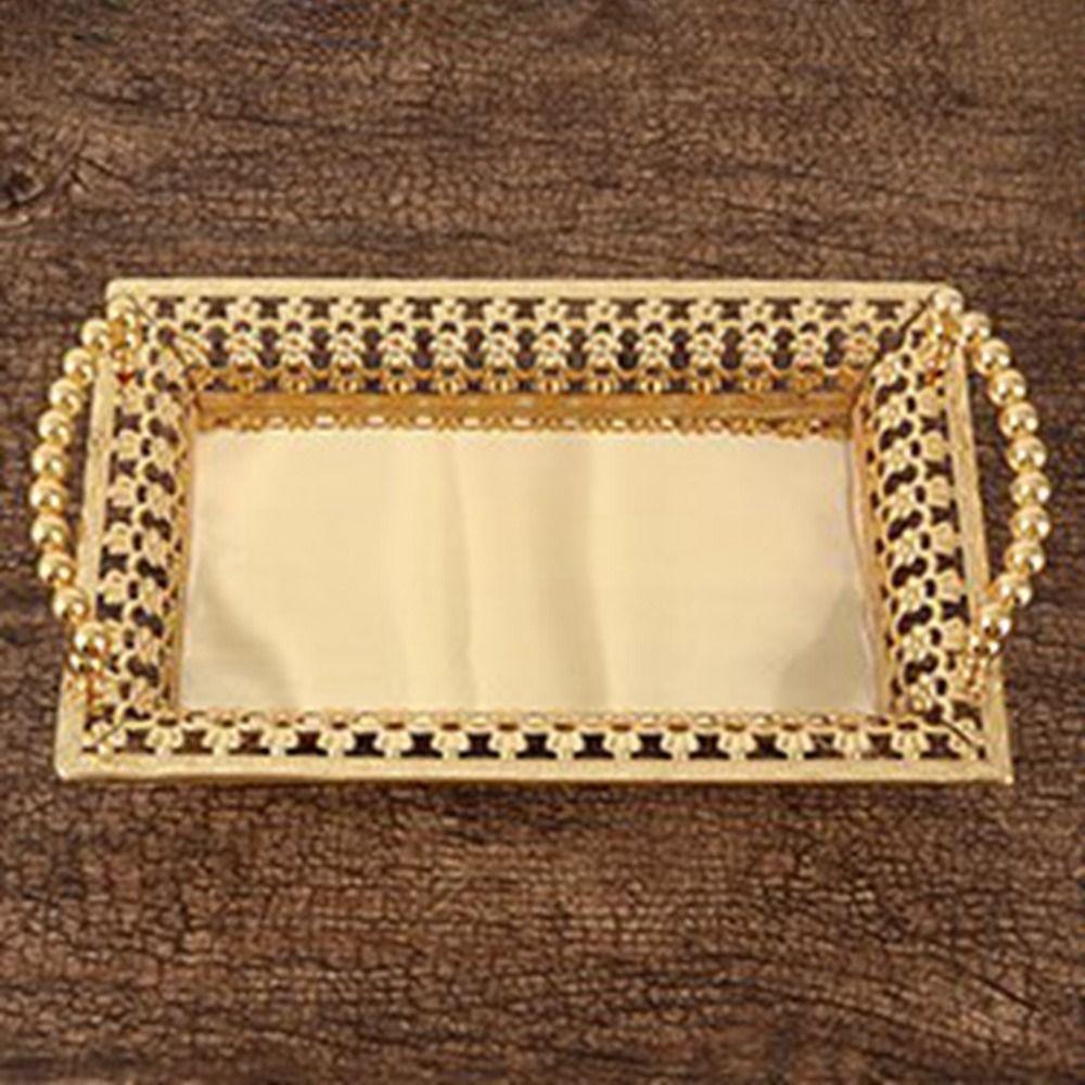 Iron Metal Fruit Tray Handmade Snack Storage Tray European Style Afternoon Tea Plate  Cake
