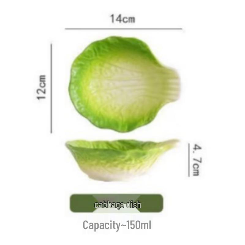 Linpan New Chinese Hand-painted Cabbage Ceramic Sauce Dishes