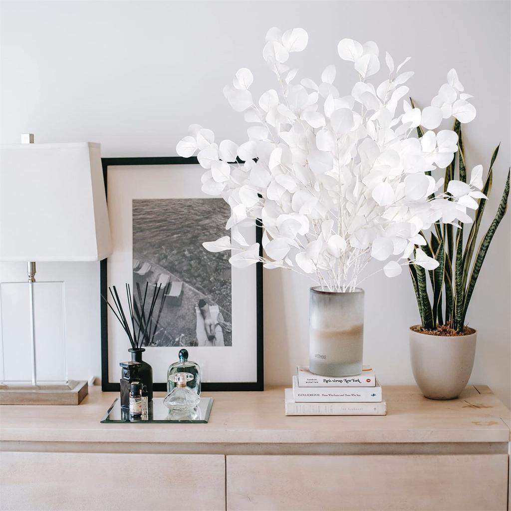 Artificial flower Silk Long branch Eucalyptus combination bridal bouquet Wedding Home vase table DIY gift box scrapbook Decor