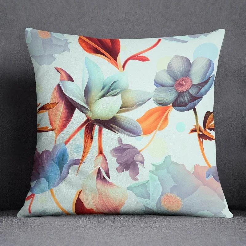Tropical Flower Series Throw Pillow Decorative Pillow Bedroom Sofa Car Cushion Cover Pillowcase