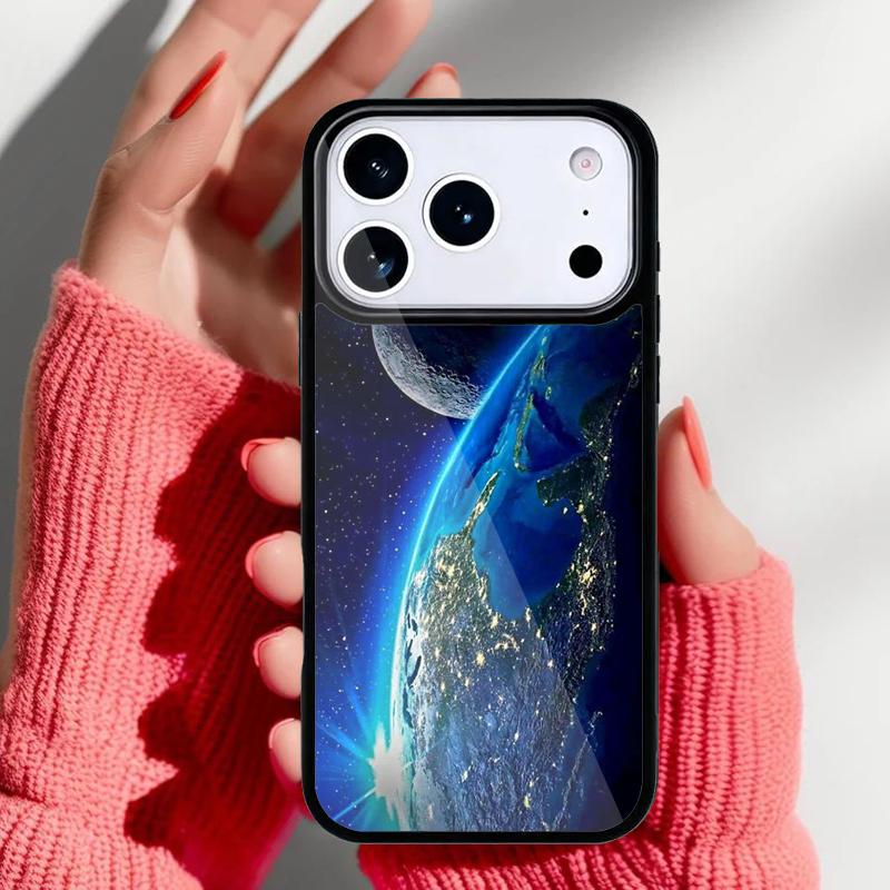 Earth Moon Sun Planet Phone Case for iPhone 17 16 15 14 13 Pro Max Back Cover for 12 11 Pro Coque