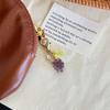 Keychain Pendant Grape Bunch Shape Purse Pencil Case Pendant with Universal Lobster Clasp Decorative Keyring Charm