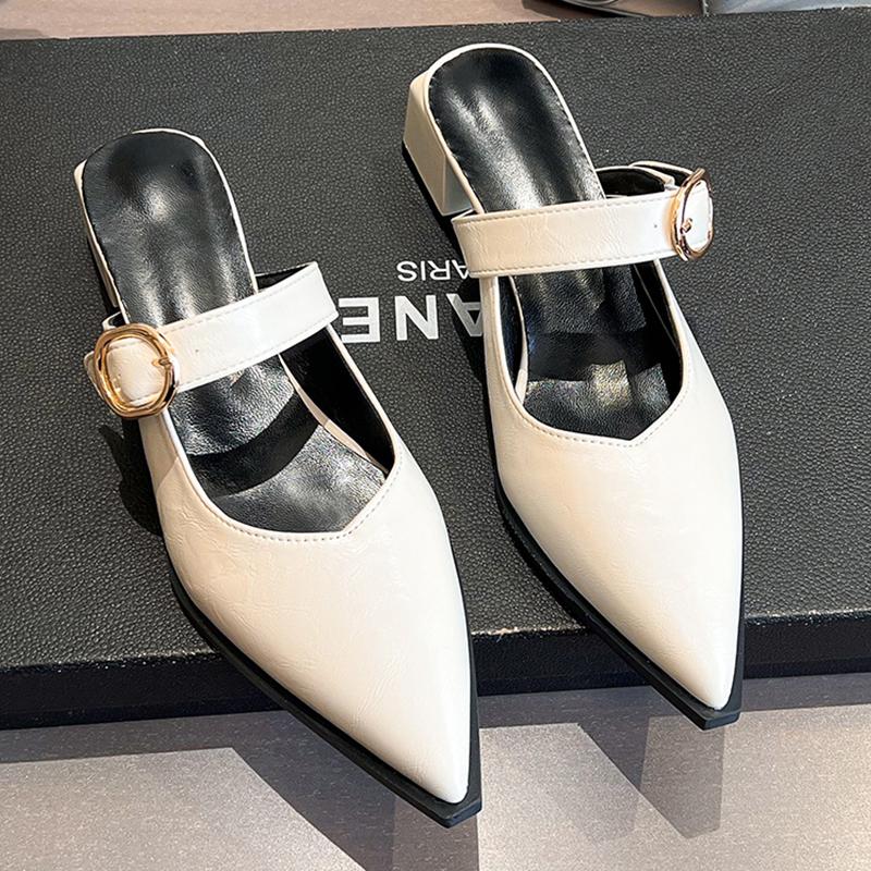 Fashion High Heels Summer Woman Slippers Pointed Toe Elegant Shoes Fashion Dress Pumps Slingback Women Mules Shoes 2025 Zapatos De Mujer