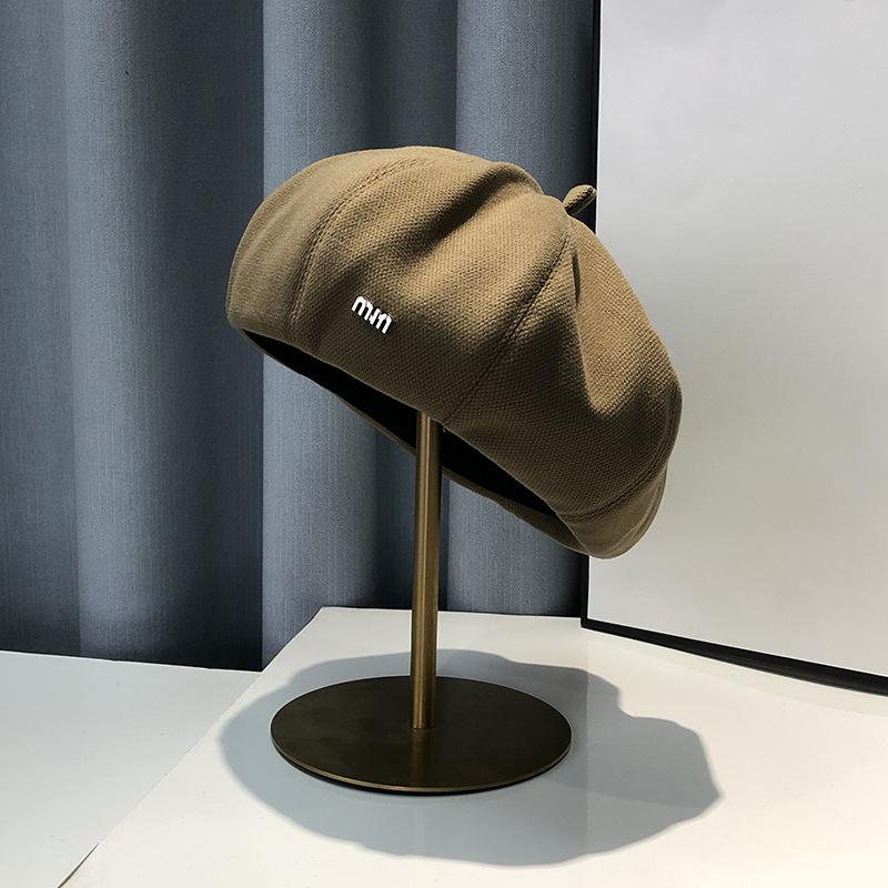 Beret Autumn Women's Korean Style Pumpkin Hat Simple Adjustable Fashion Retro Versatile Three Dimensional Painter Hat