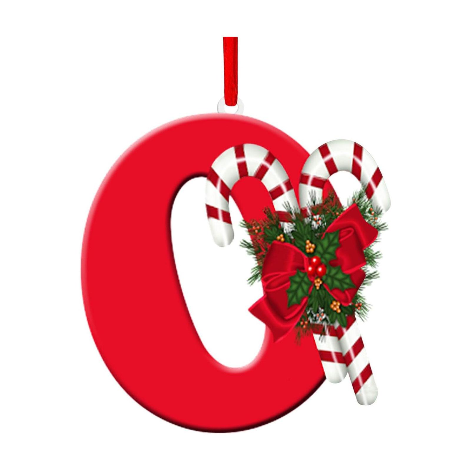 

Персонализированная подвеска для украшения рождественской елки с 26 буквами, сделай сам, украшение для праздничного декора, прочные акриловые украшения O