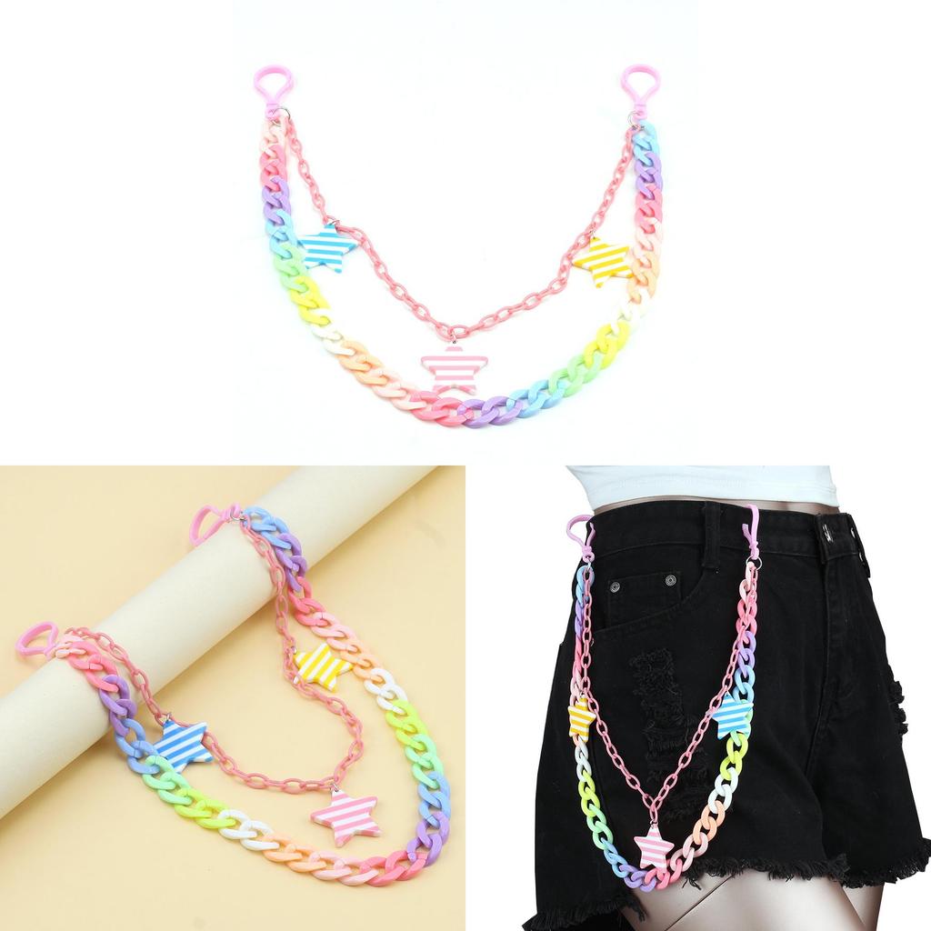 Color Acrylic Star Waist Chain For Women And Men Stylish Festival Jewelry