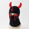 Japanese Popular Funny Devil Corner Crochet Knitted Beanie Hat Handmade Cute Long Ear Warm Cover Warm Wool Hat Spot