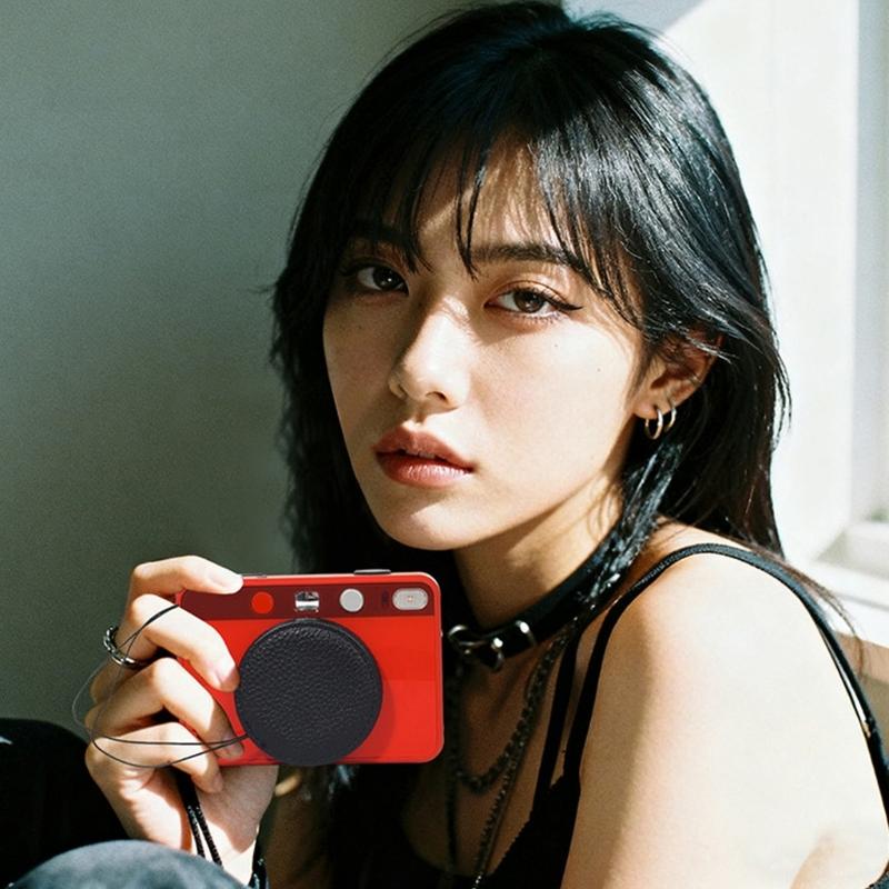 Retro Leder Objektivabdeckung Für SOFORT 2 Kamera Mit Abnehmbarem Lanyard Stoßfestes Design Wasserdichte Schutzvorrichtungen