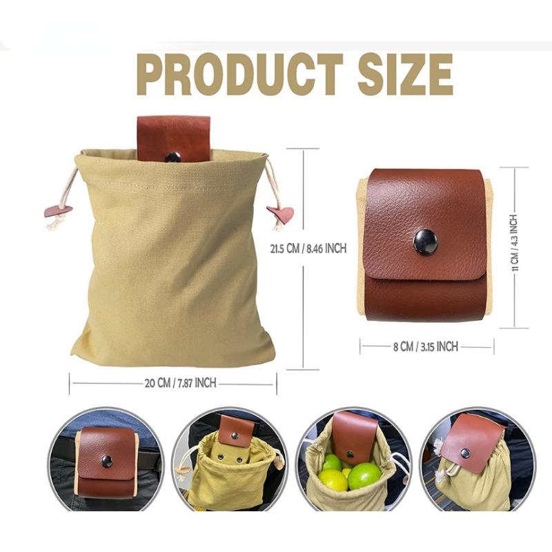 Medieval Renaissance Bushcraft Bag Leather Cover Buckle Foldable Heavy Duty Tool Pouch With Drawstring For Outdoors Camping Bags