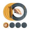 Popular cowhide pattern PU round leather placemat coaster waterproof and oil-proof can be wiped, easy to clean and high temperature resistant