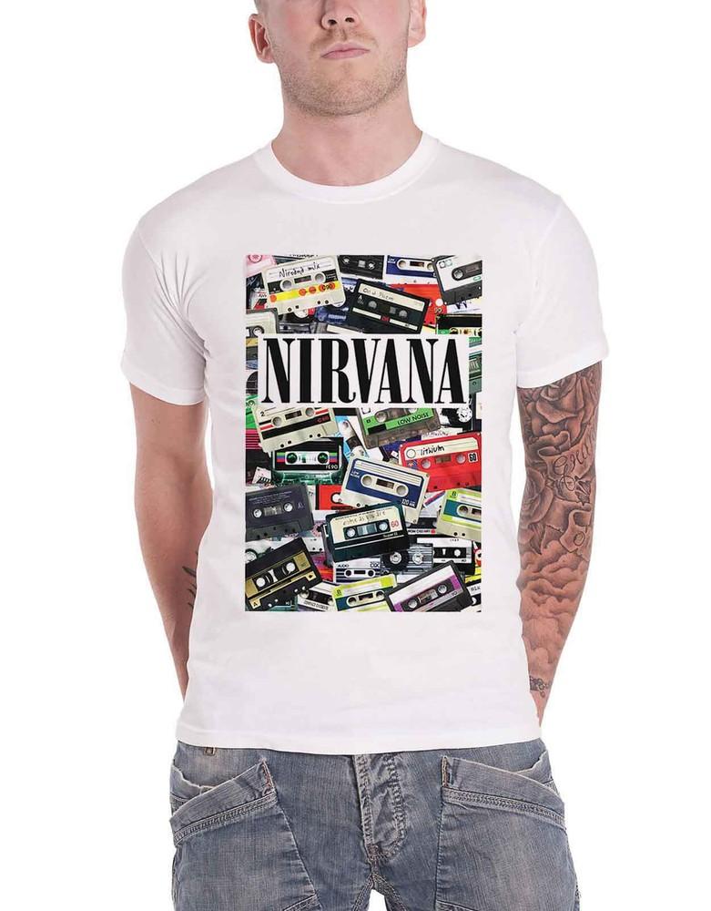 26 Nirvana T Shirt Cassettes Band Logo new Official Unisex White Unisex T-Shirt XXXXL