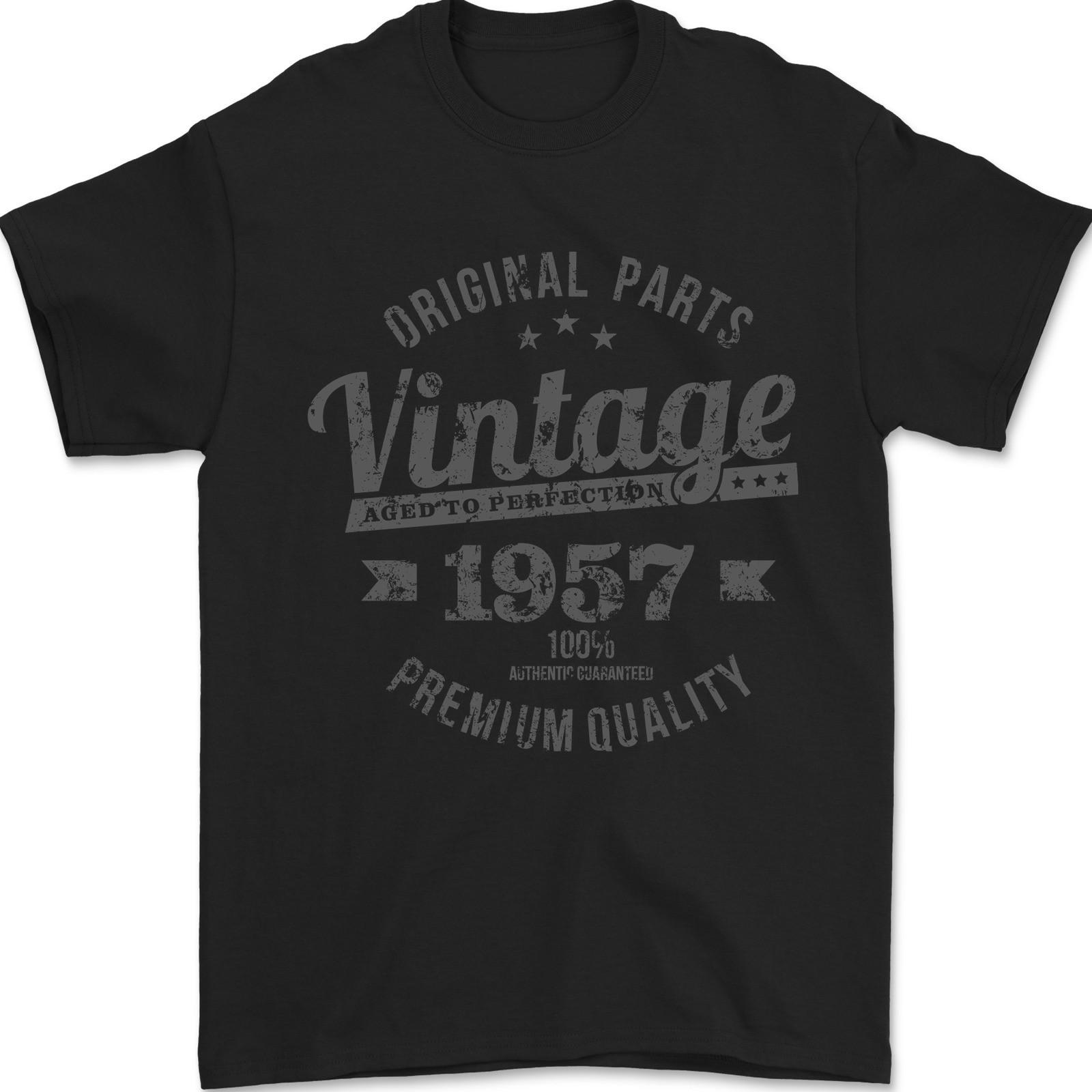 Vintage Year 69th Birthday 1957 Mens T-Shirt 100% Cotton Black S разноцветный