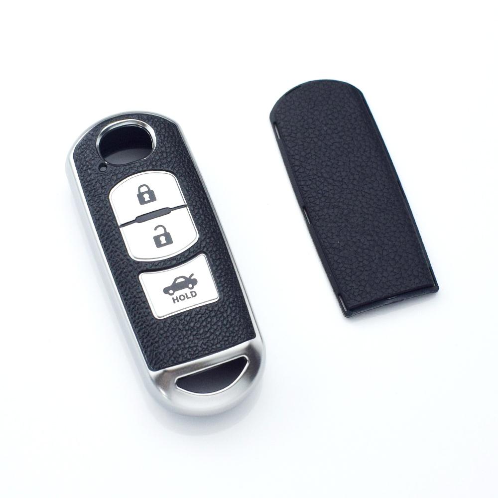 

Чехол-брелок из ТПУ-кожи для Mazda 2 3 5 6 CX-3 CX-5 CX-7 CX-9 CX8 Speed Miata MX5 2016 2017 2018, чехол для дистанционного ключа автомобиля серебряный