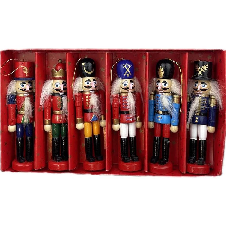 12 PCS Christmas Nutcracker Ornament Set, 4.7Inch Nutcrackers Tree Ornaments Set, Nutcracker Figures with Opening Mouths Christmas Decorations for