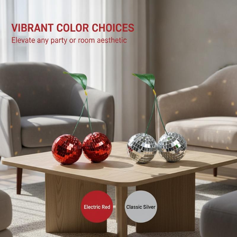 Stage Party Atmosphere Decorative Cherry Disco Balls Mirror Glass Handmade Glitter Balls